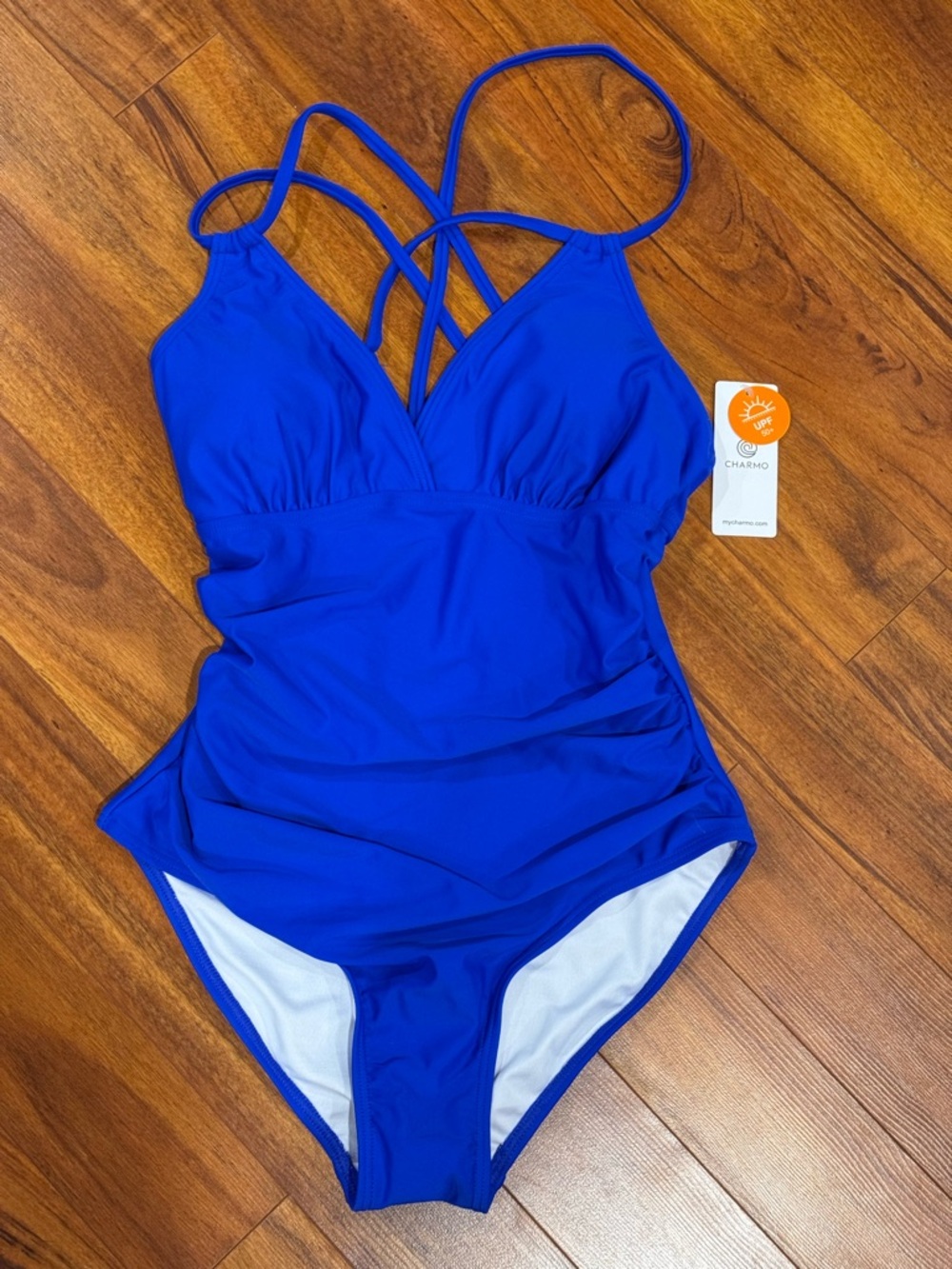 Charmo Royal Blue One-Piece Swimsuit with Crisscross Back